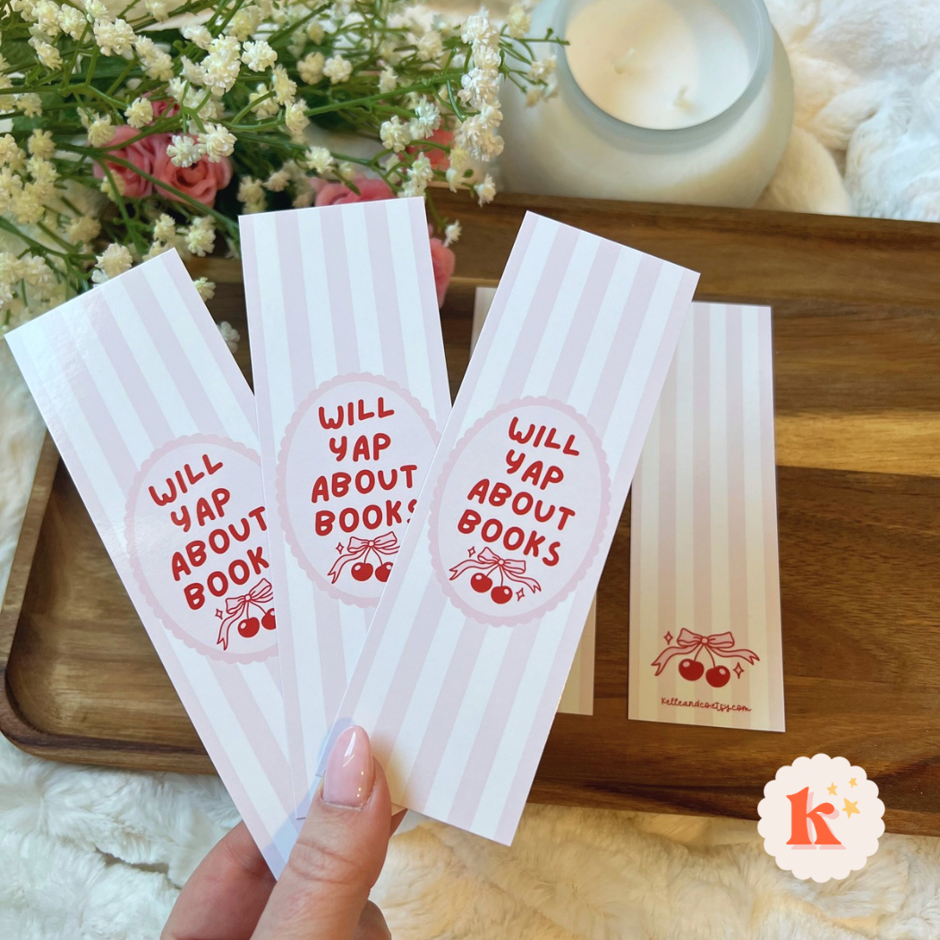 Will yap about books bookmark | Coquette paper Bookmark 