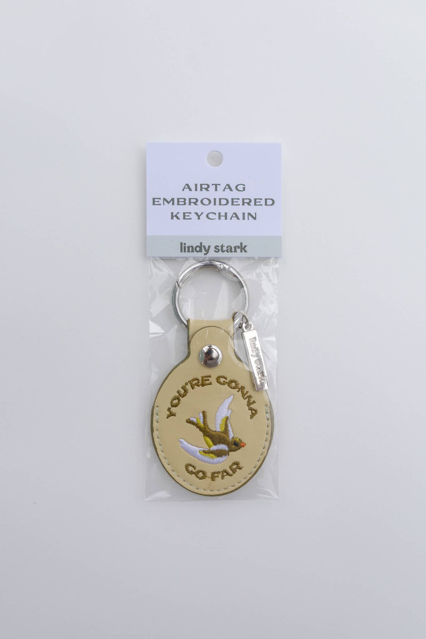 YGGF Embroidered Leather AirTag Keychain/Bag Charm