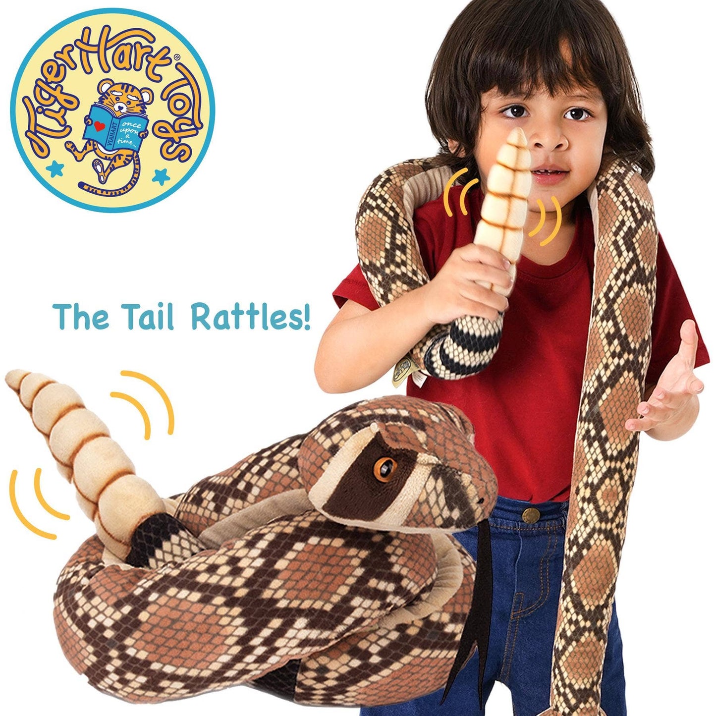 Rambo The Rattlesnake - 55 Inch Stuffed Animal Plush - by TigerHart Toys