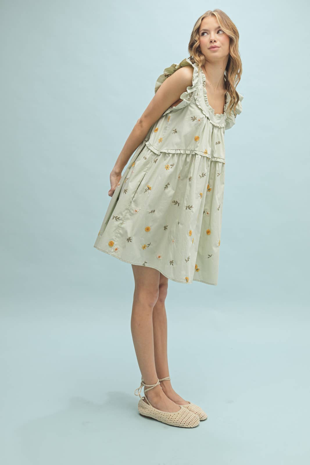 FLORAL RUFFLE MINI DRESS / WL25-10523
