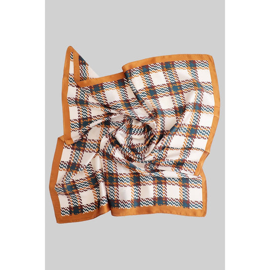 SMOOTH SILKY PLAID PRINT SCARF