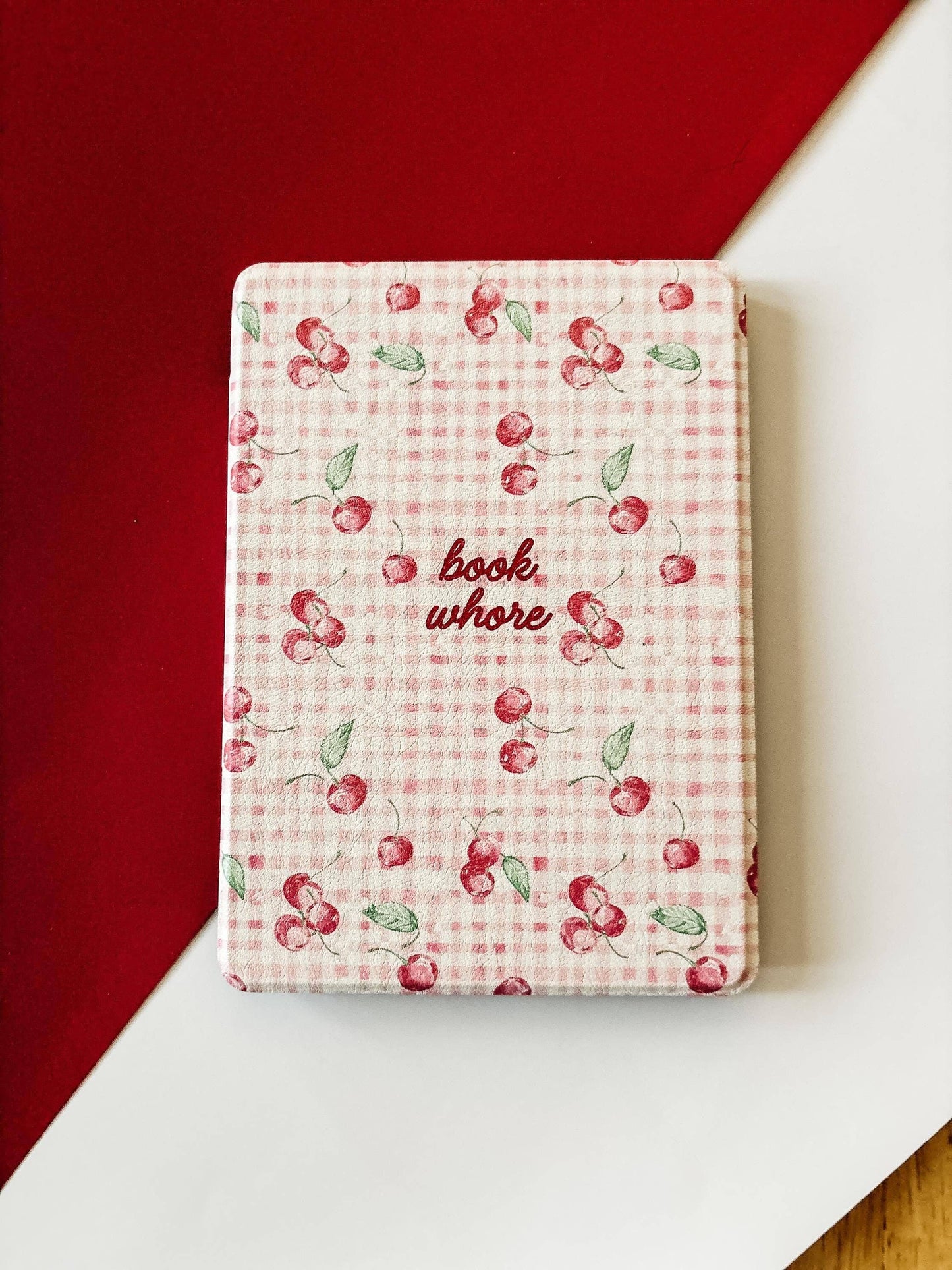 Cherries with a Book Whore Kindle Case with Clear Back