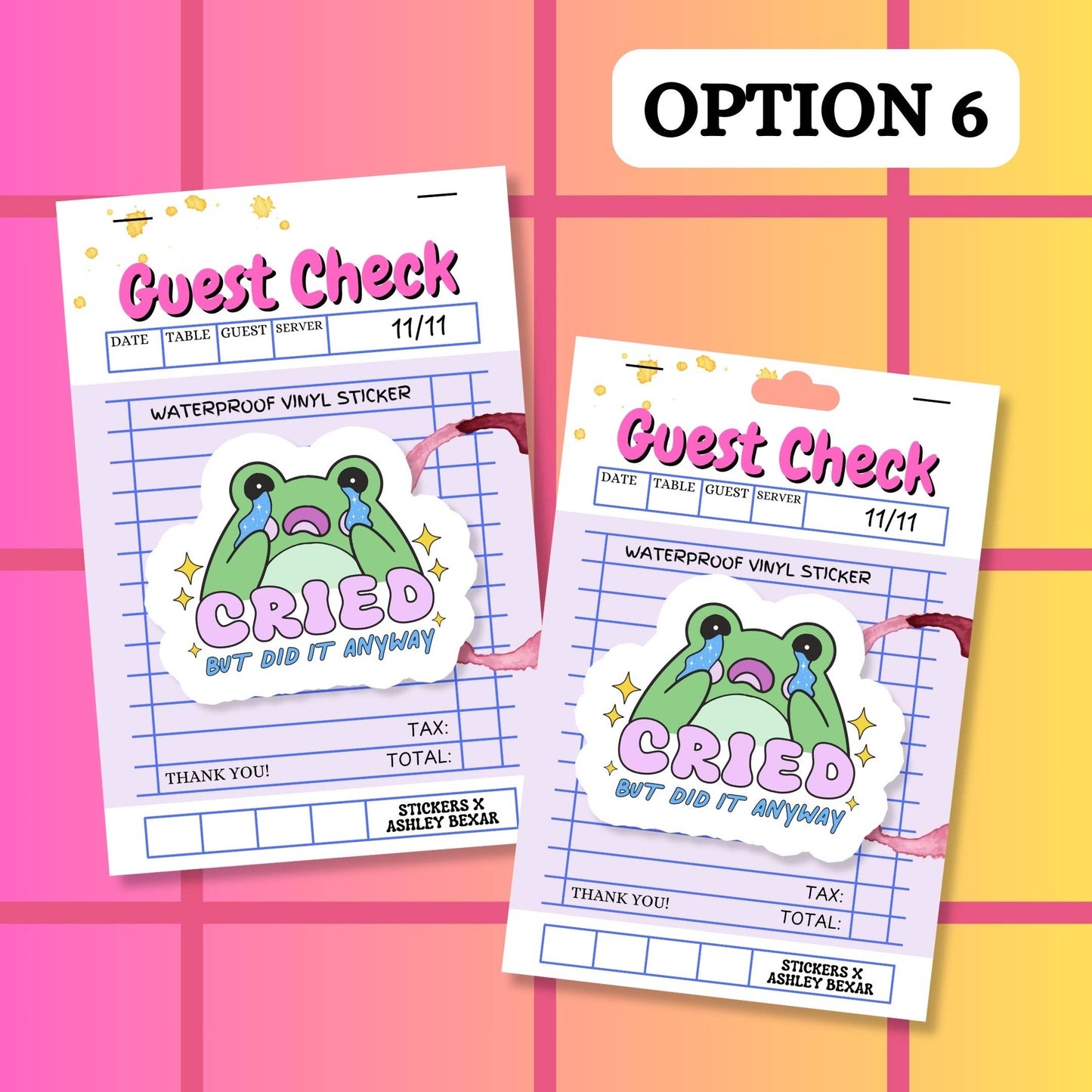 Frog Cry Relatable Mental Health Waterproof Vinyl Sticker