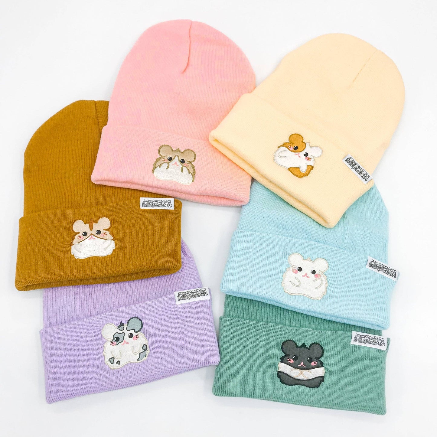 Bellinghamster Beanie Hat, Dante the Gray Spotted Hamster