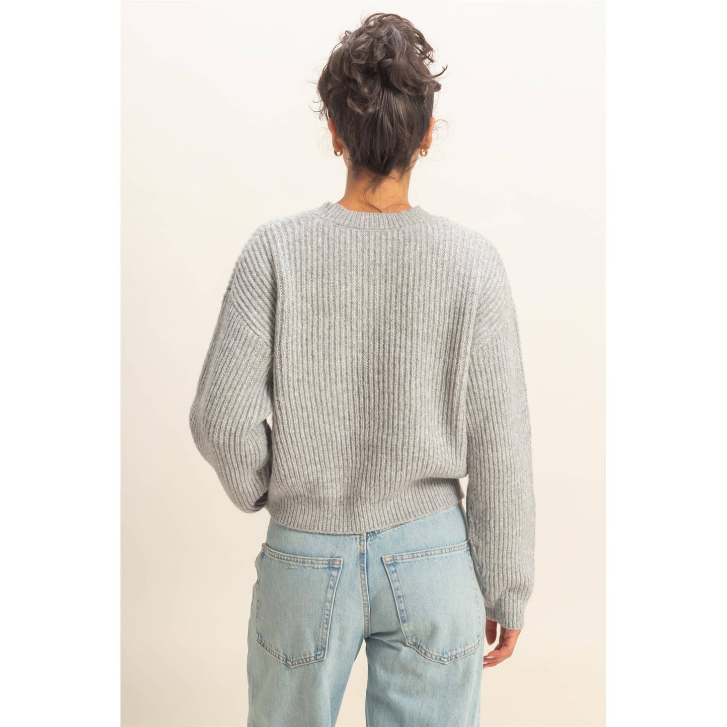 Ribbed Crew Neck Sweater