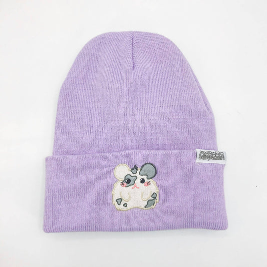 Bellinghamster Beanie Hat, Dante the Gray Spotted Hamster