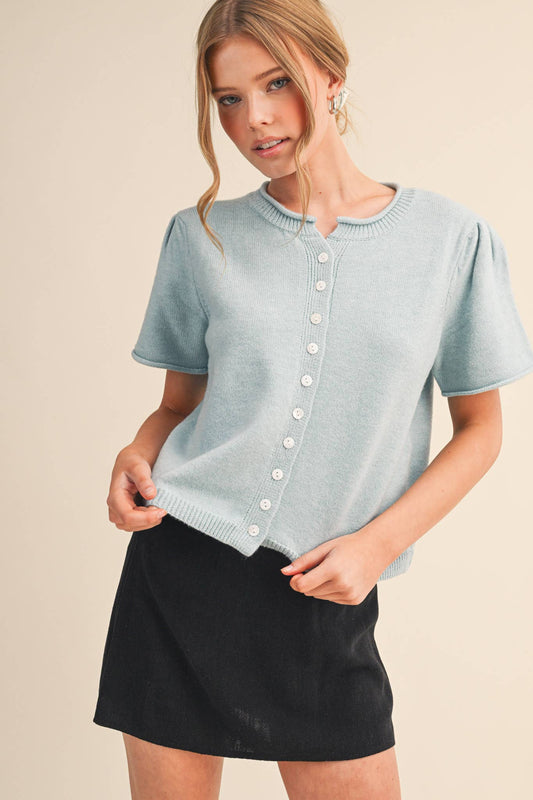 SHORT SLEEVE SWEATER CARDIGAN MSW11297