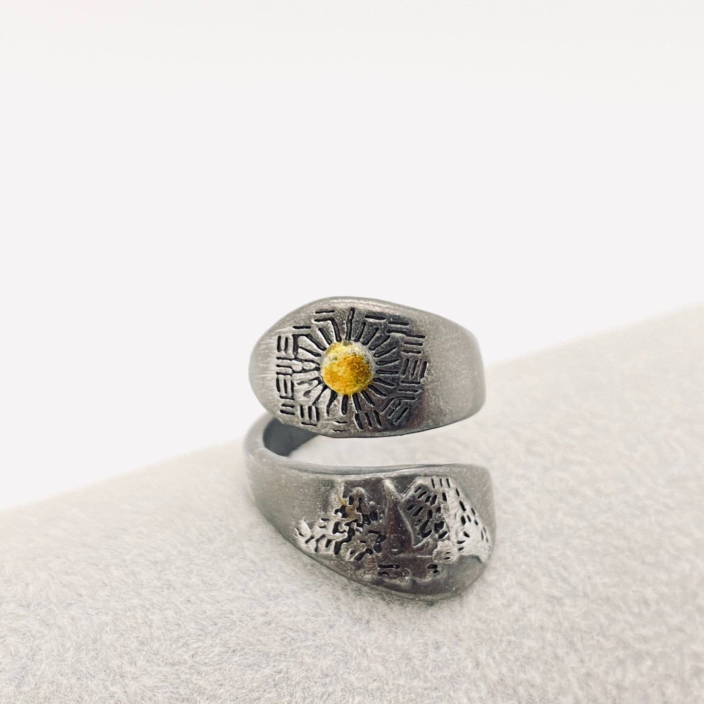 Vintage Ring Desert Night Cactus Ring