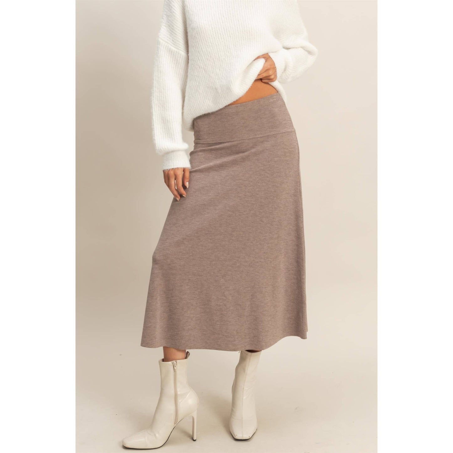 Contemporary Ribbed Knit Skirt