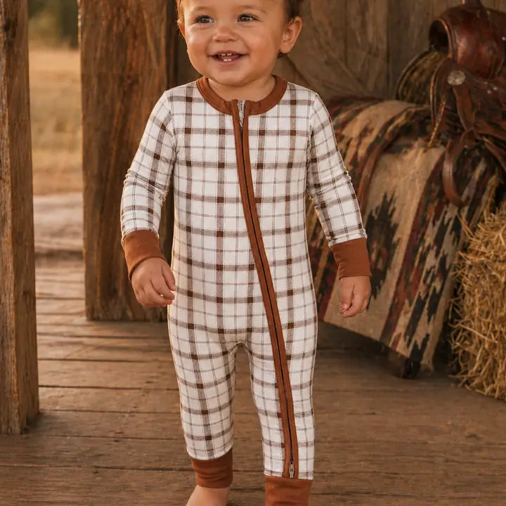 Homestead Plaid 2 Way Zipper Bamboo Pjs