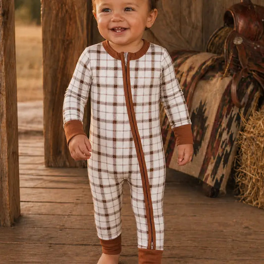 Homestead Plaid 2 Way Zipper Bamboo Pjs
