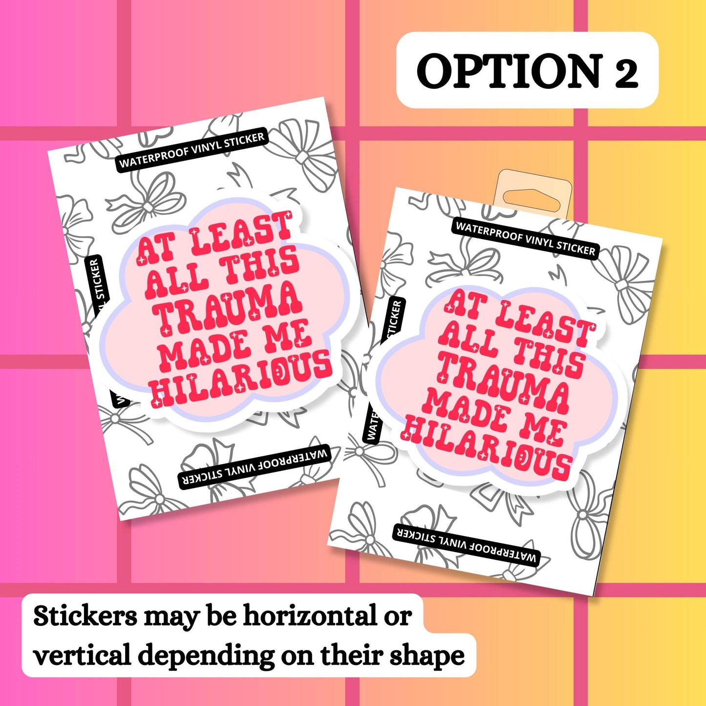 Funny Trauma Mental Health Waterproof Vinyl Sticker