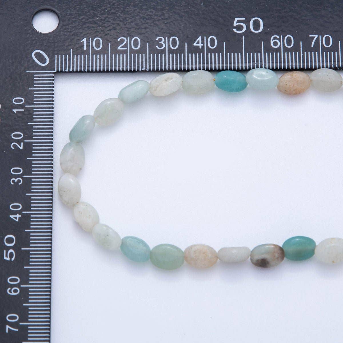 18K Gold Filled 6.5mm Amazonite Gemstone Oblong Oval Gemstone Bead 15.5 Inch Handmade Necklace | WA-3287