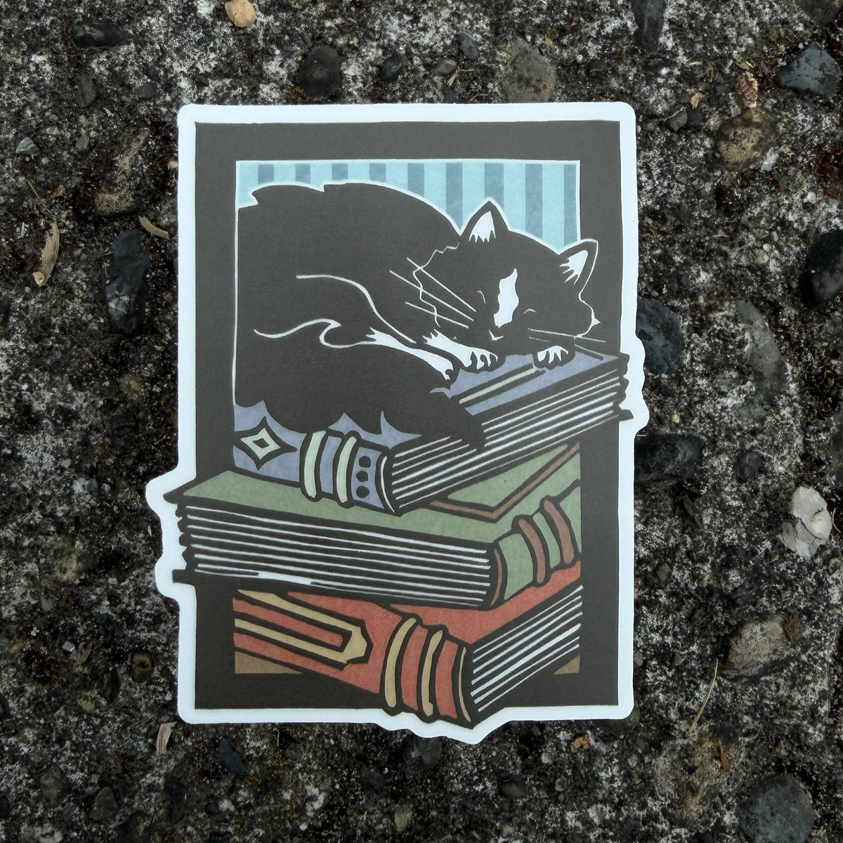 Sleepy Kitty Vinyl Sticker