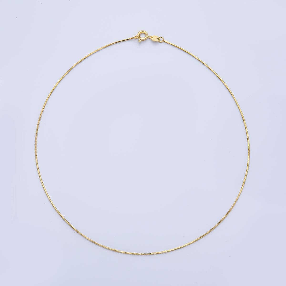 18K Gold Filled 1mm Minimalist Snake Chain 15.16 Inch Choker Necklace | WA-3992