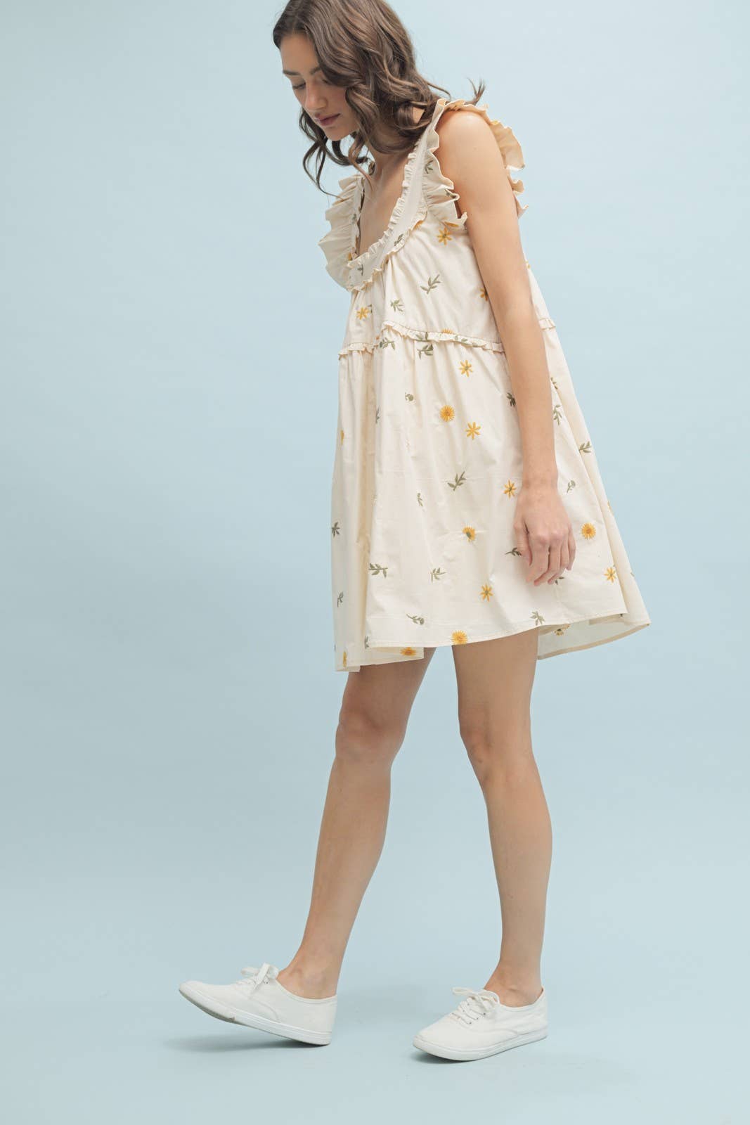 FLORAL RUFFLE MINI DRESS / WL25-10523