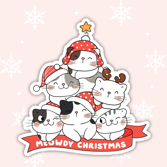 Meowdy Christmas Sticker 