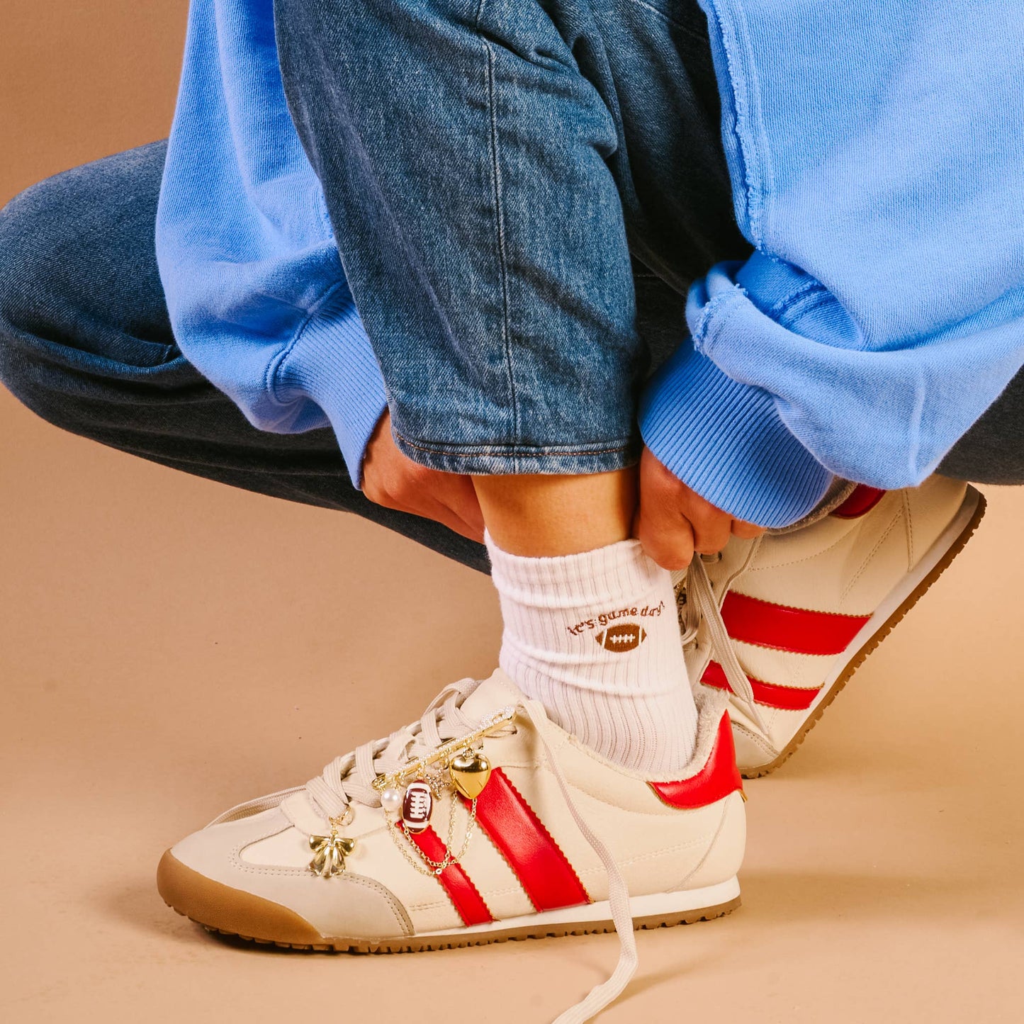 Embroidered Crew Socks-It's Game Day