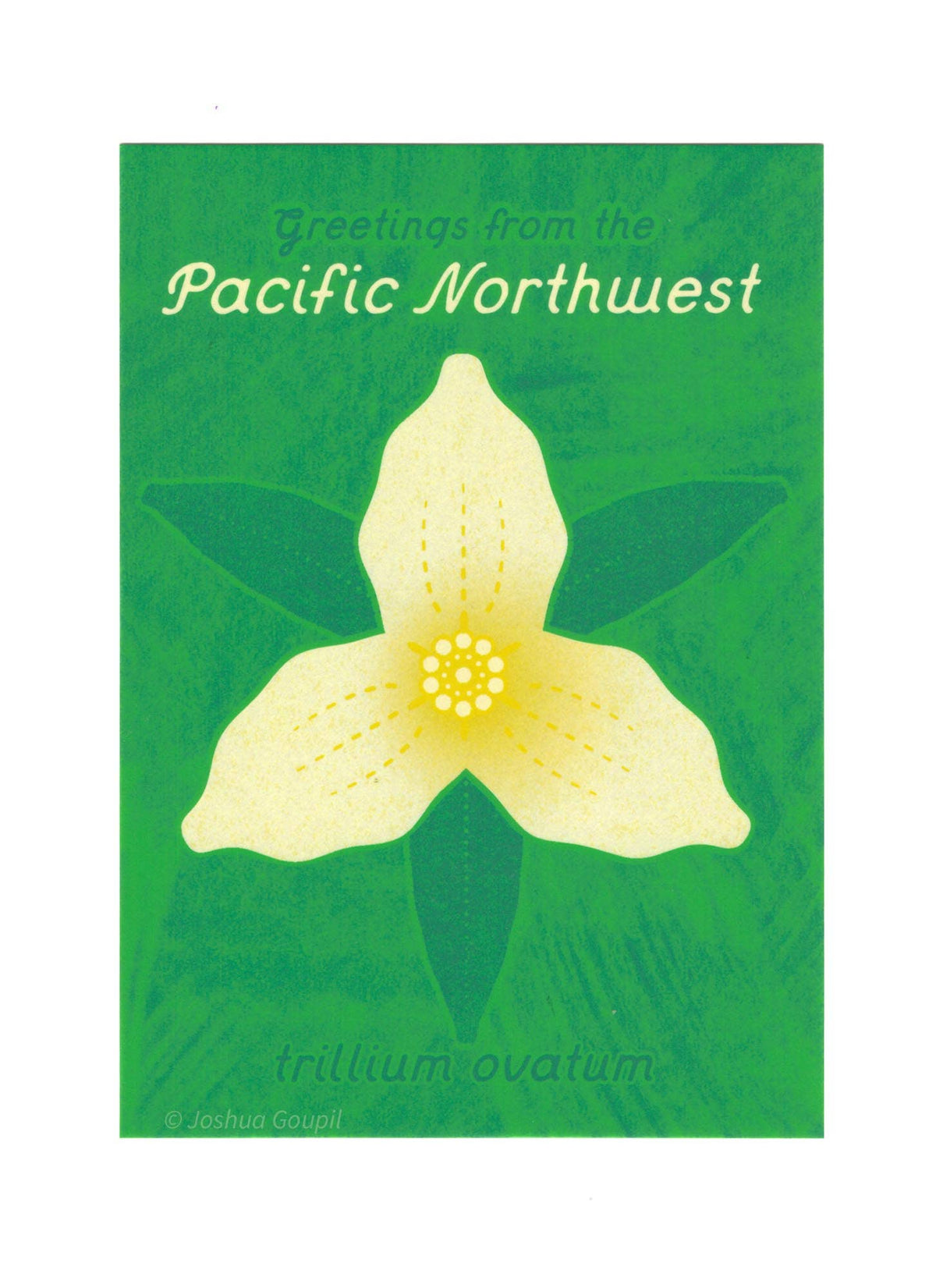 "Greetings from the Pacific Northwest" Trillium Postcard