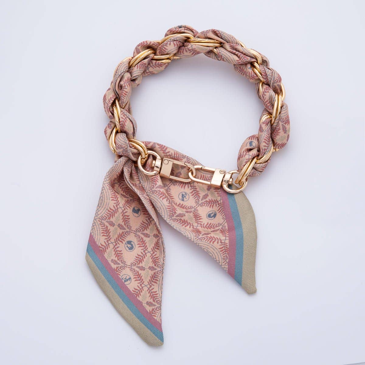 18K Gold Filled Silk Textile Knot Bag Charm Bracelet Keychain Accessories | WB-00156 - WB-00169