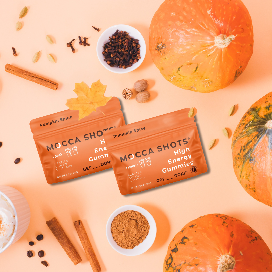 Halloween Mocca Shots Pumpkin Spice Caffeine Gummy | 12-Pack