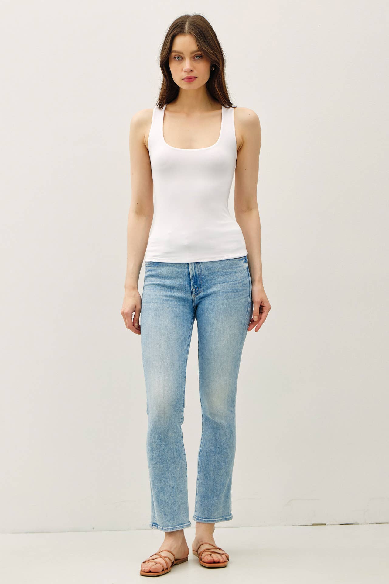 SOFT CORE-DOUBLE LINED BASIC SQUARE NECK TANK