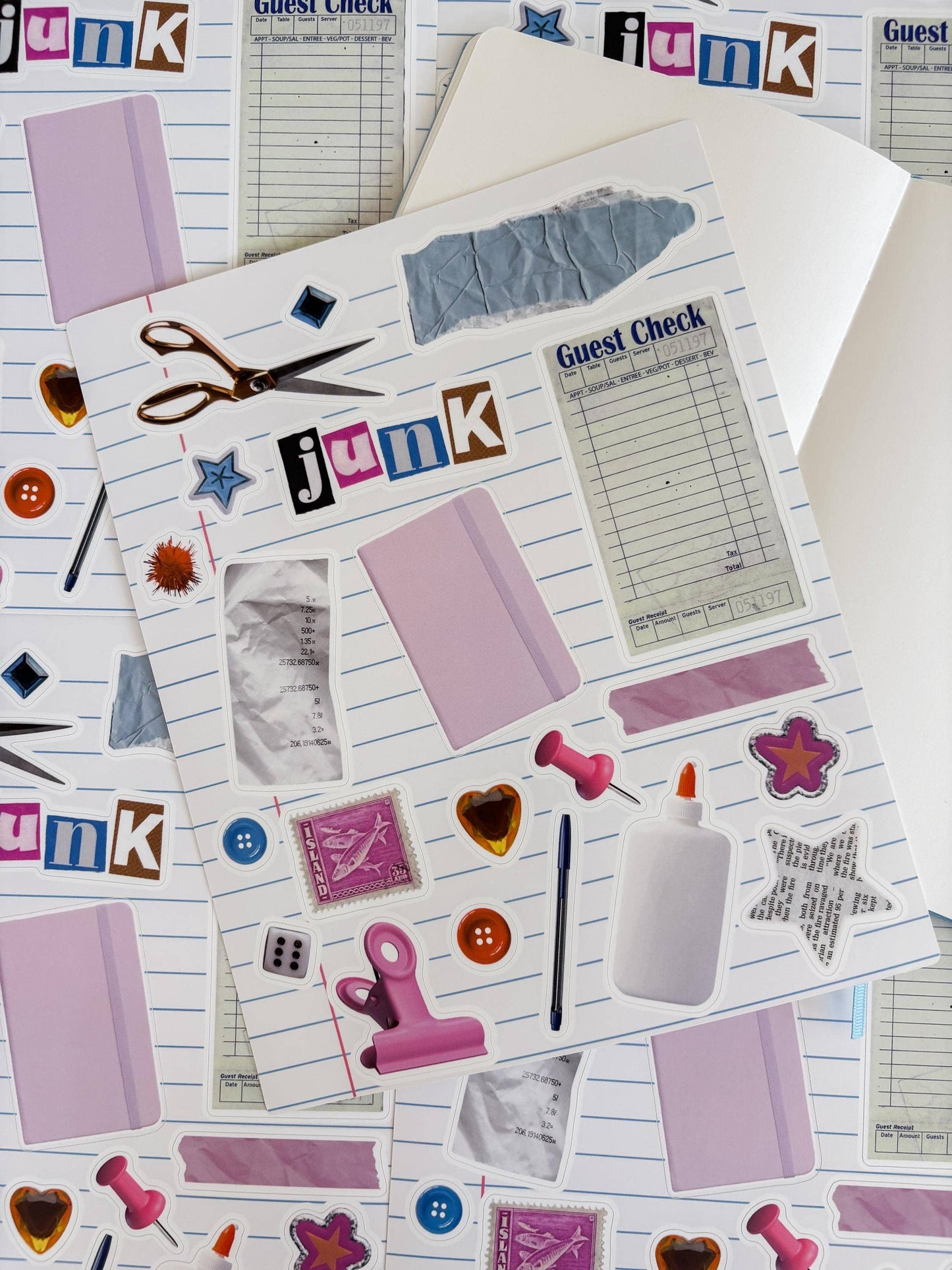 Junk Journal 8x10 Sticker Sheet