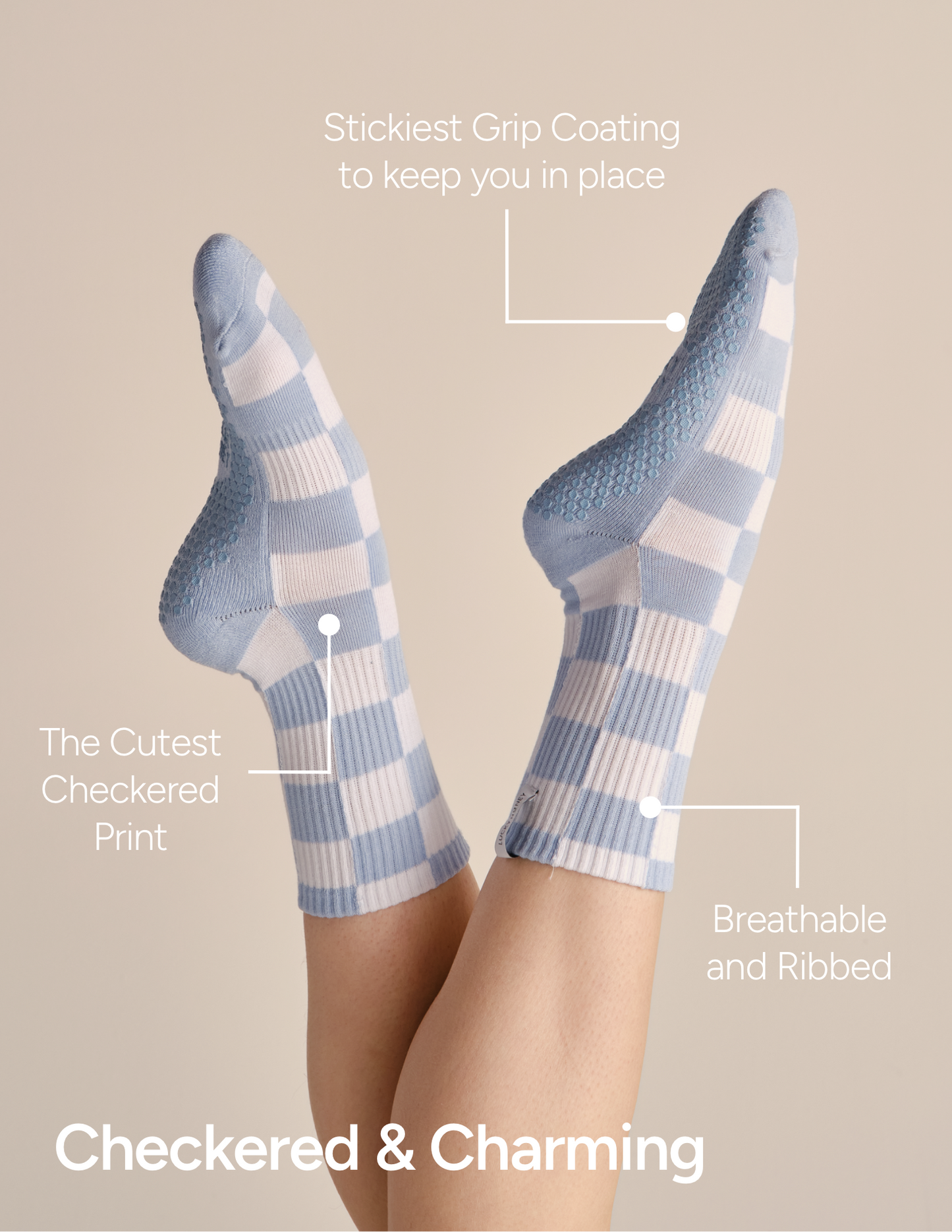 The Checkered Crew Grip Sock