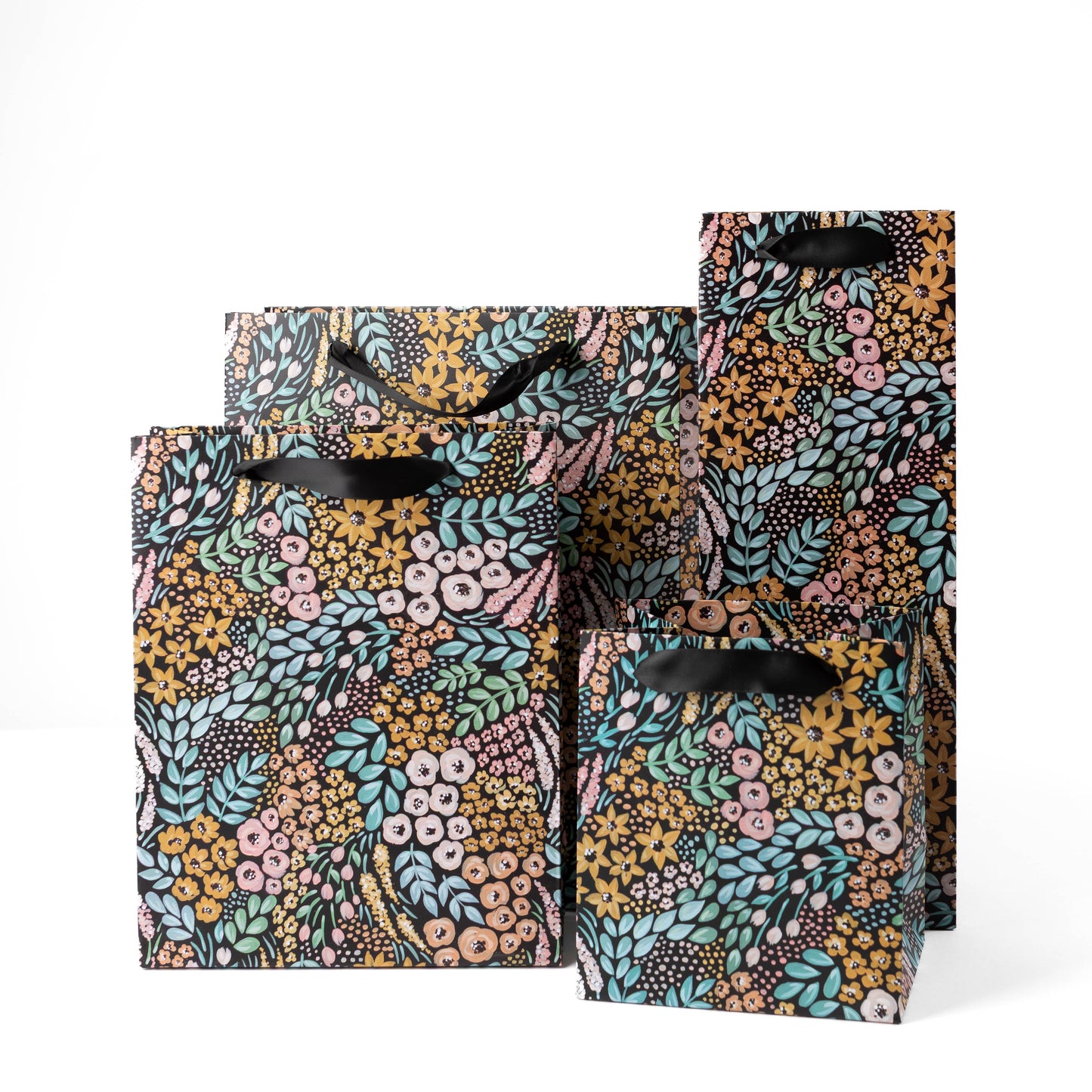 Black Floral Gift Bag