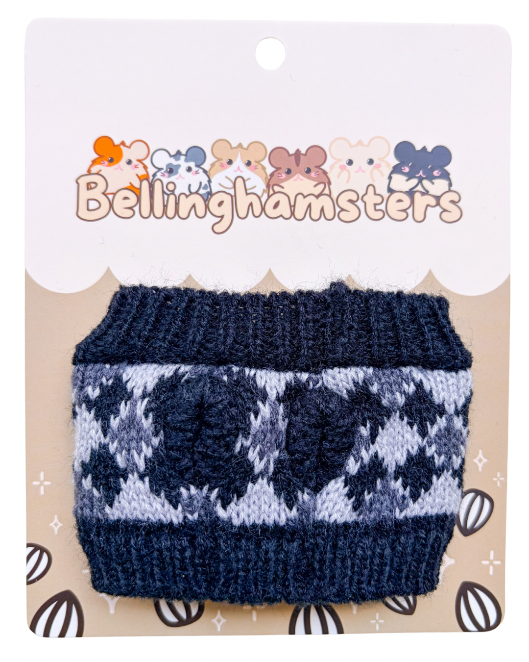 Black Argyle Sweater - Plushie Accessories