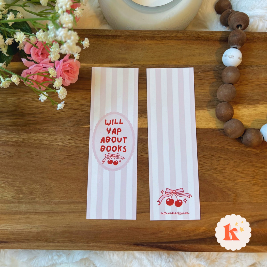 Will yap about books bookmark | Coquette paper Bookmark 