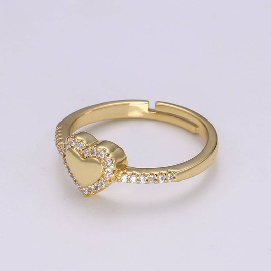 Dainty Heart Ring, Minimalist Delicate Ring R286