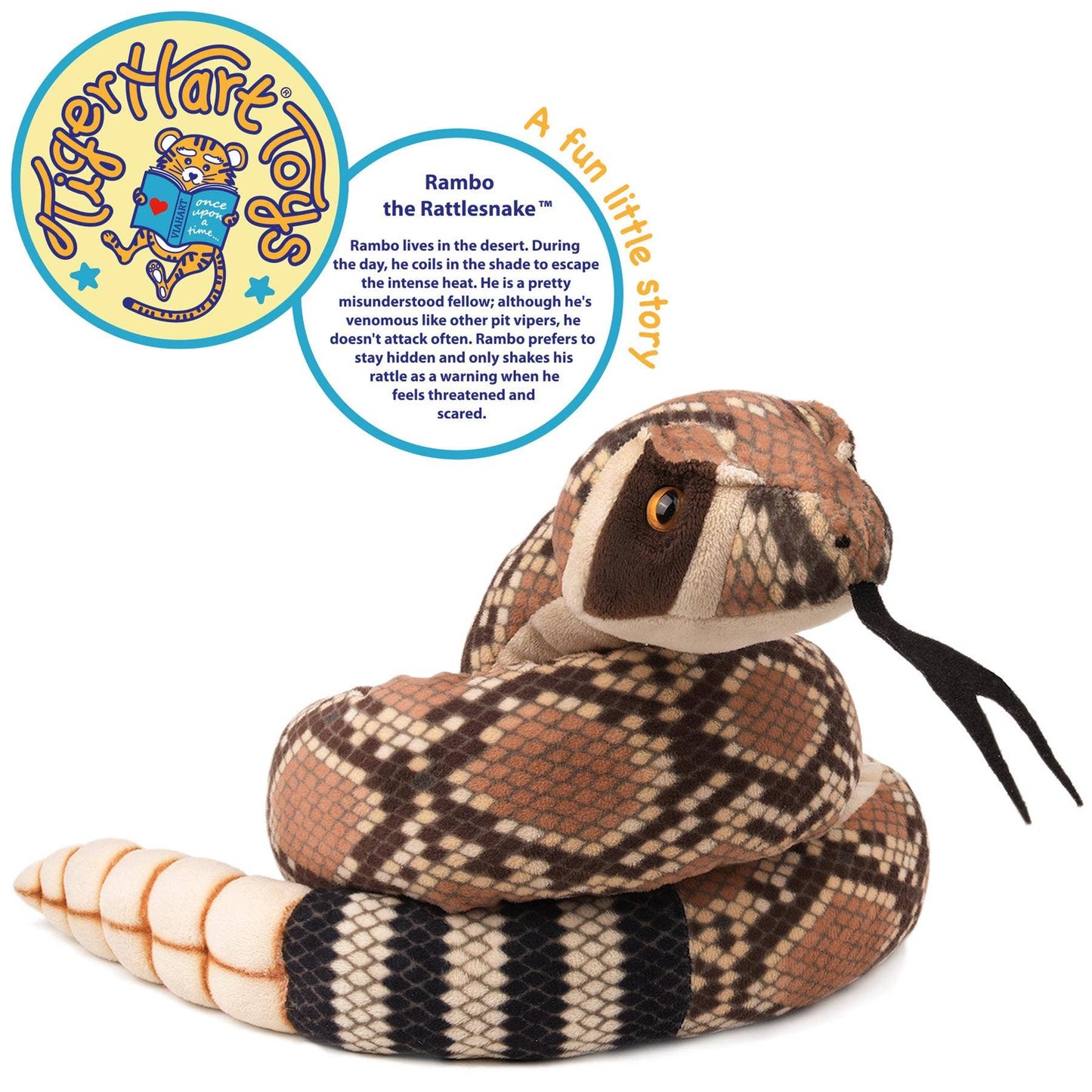 Rambo The Rattlesnake - 55 Inch Stuffed Animal Plush - by TigerHart Toys