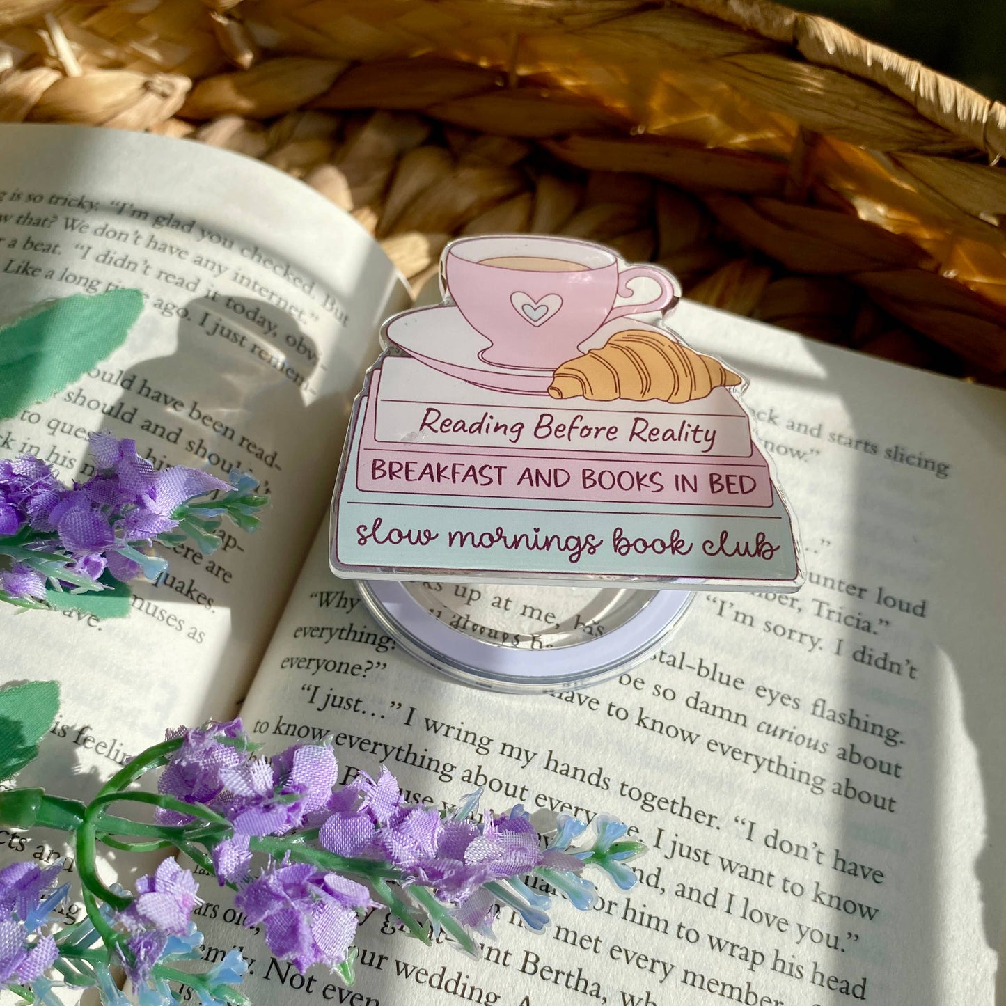 Books Bookish Cute MagSafe Magnetic Phone Kindle Tablet Grip