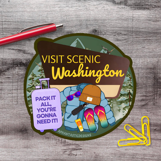 Visit Scenic Washington PNW Vinyl Sticker