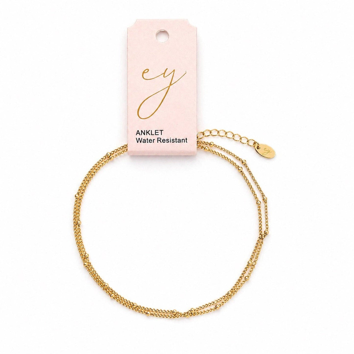 Double Layer Ball Chain Anklet - Tarnish & Water Resistant