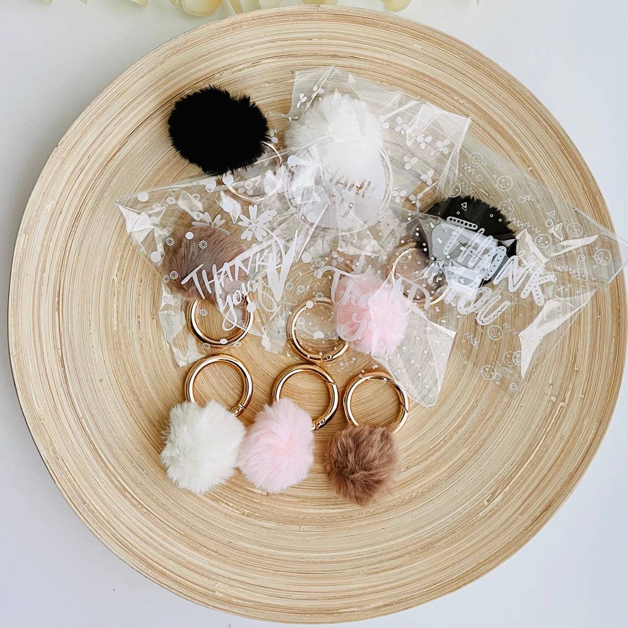 Pom Pom Furry Pouf Mini Keychain Thank You Gift