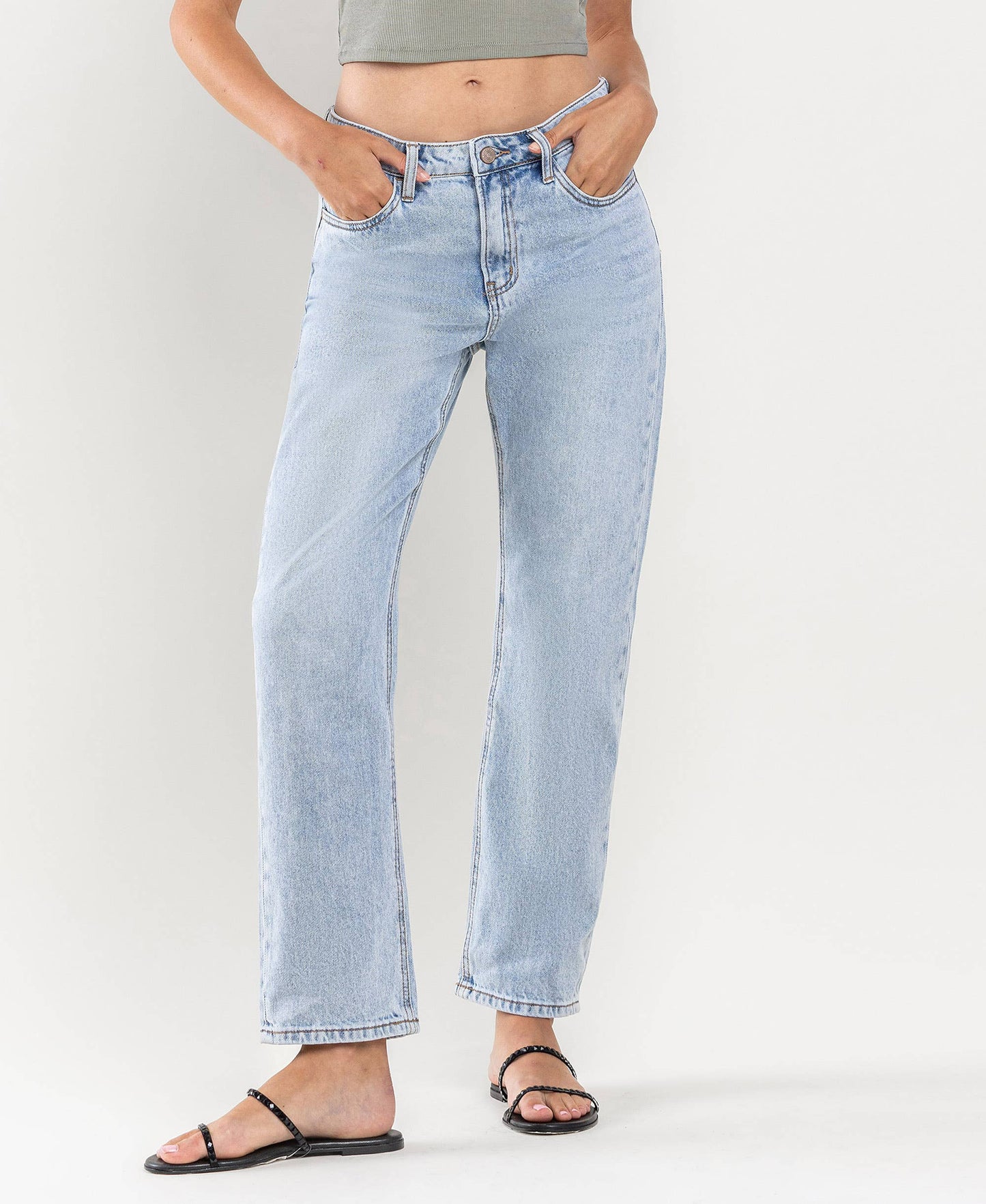 HIGH RISE ANKLE STRAIGHT JEANS LV1131