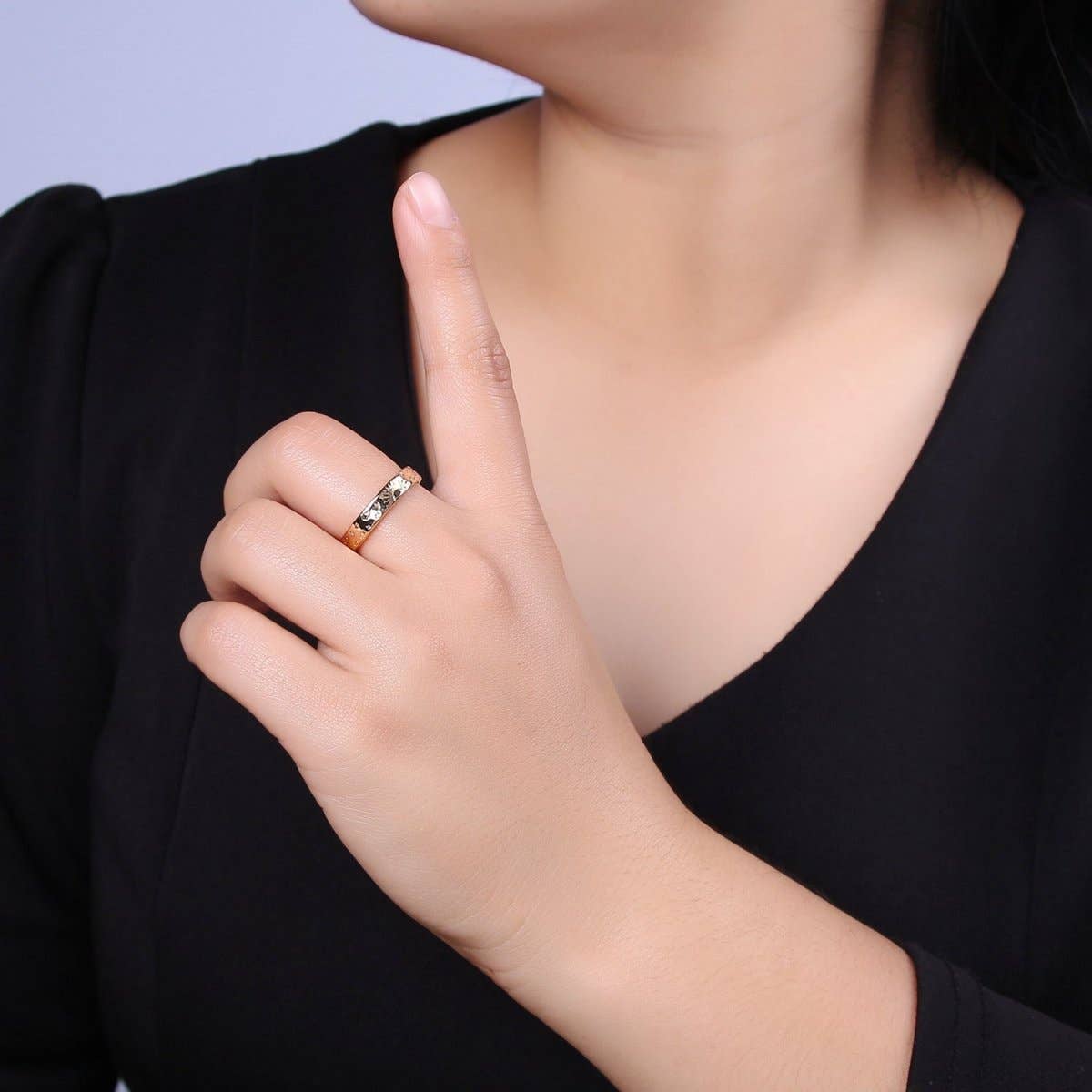 Gold Celestial Astronomy RING SET, Engraved Sun & Moon & Stars Gold Band Rings, 16K Gold Filled Adjustable Rings U-442