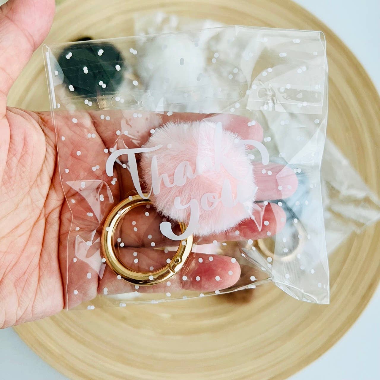 Pom Pom Furry Pouf Mini Keychain Thank You Gift