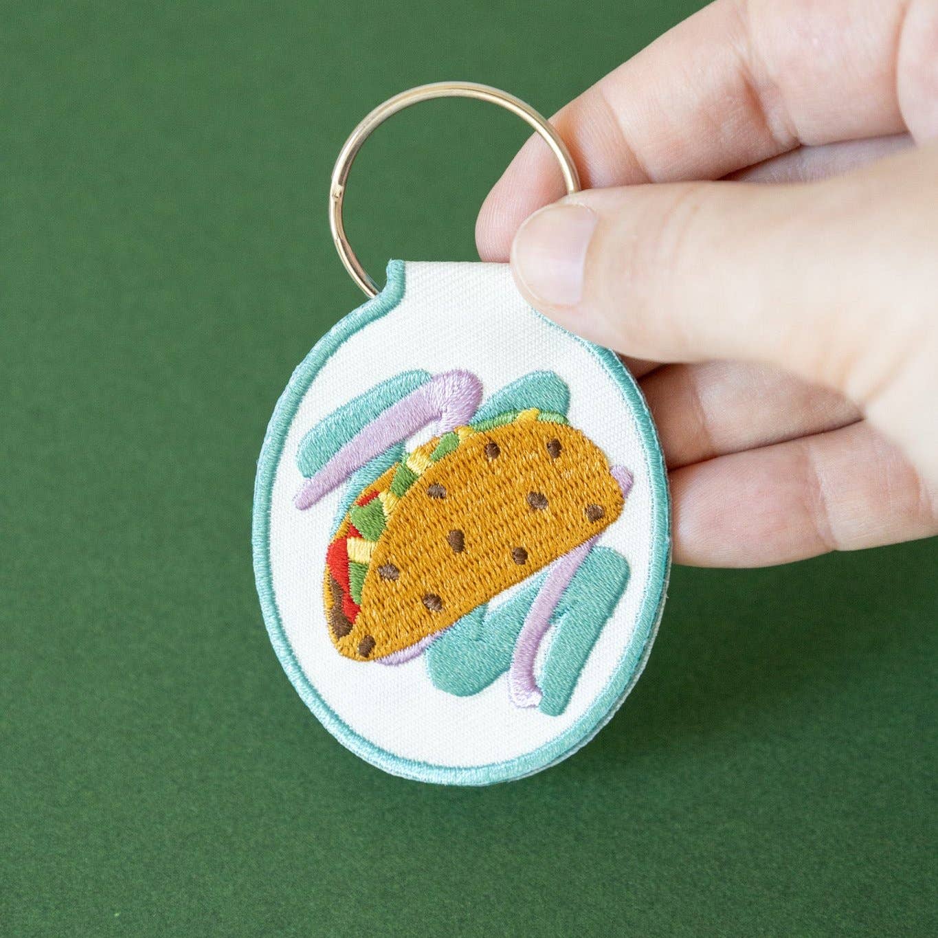 Taco Embroidered Keychain
