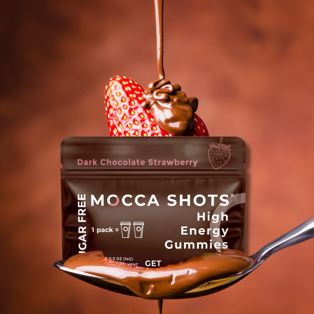Mocca Shots Energy Gummies SUGAR FREE | 2-Pack, Strawberry