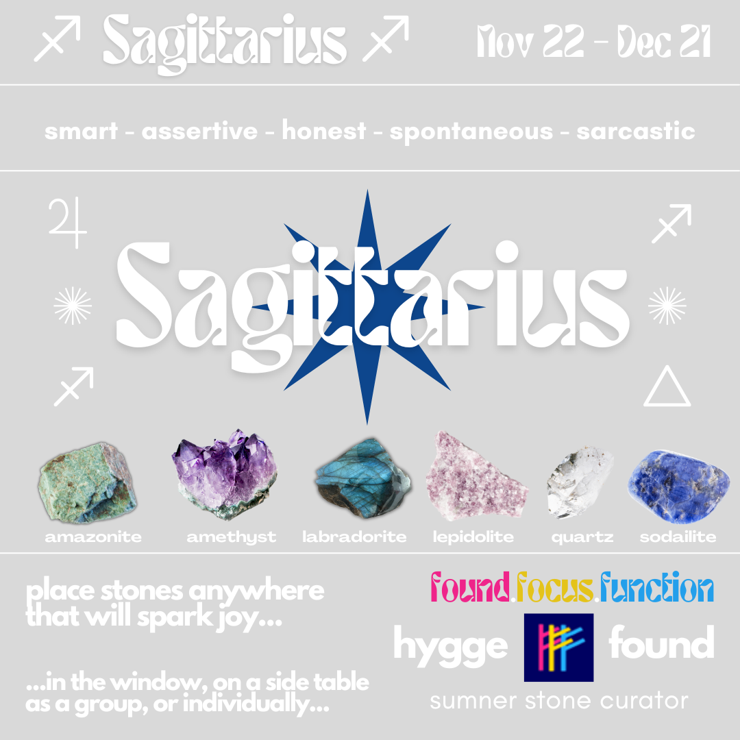 Sagittarius Stone Set of 6 - hygge found 
