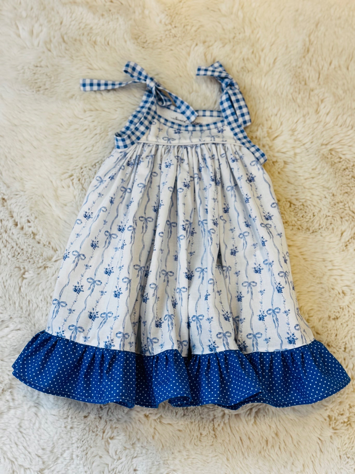 Dress 4T White and Blue
