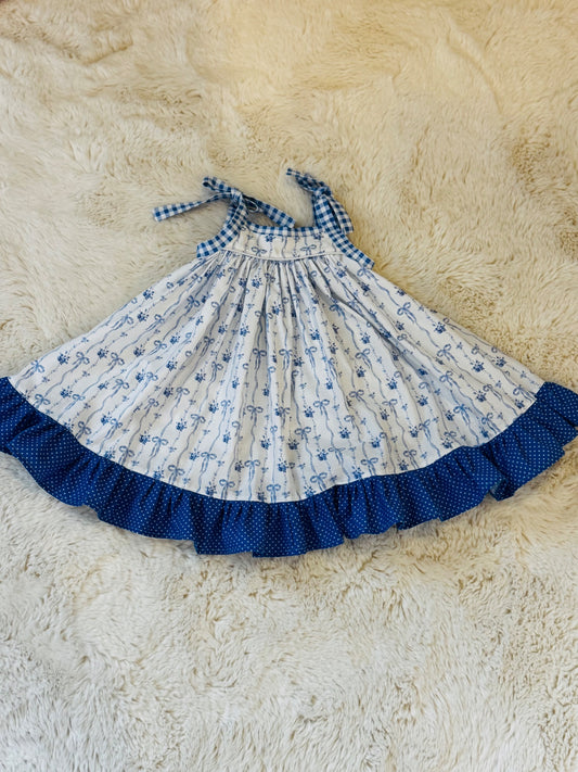 Dress 4T White and Blue