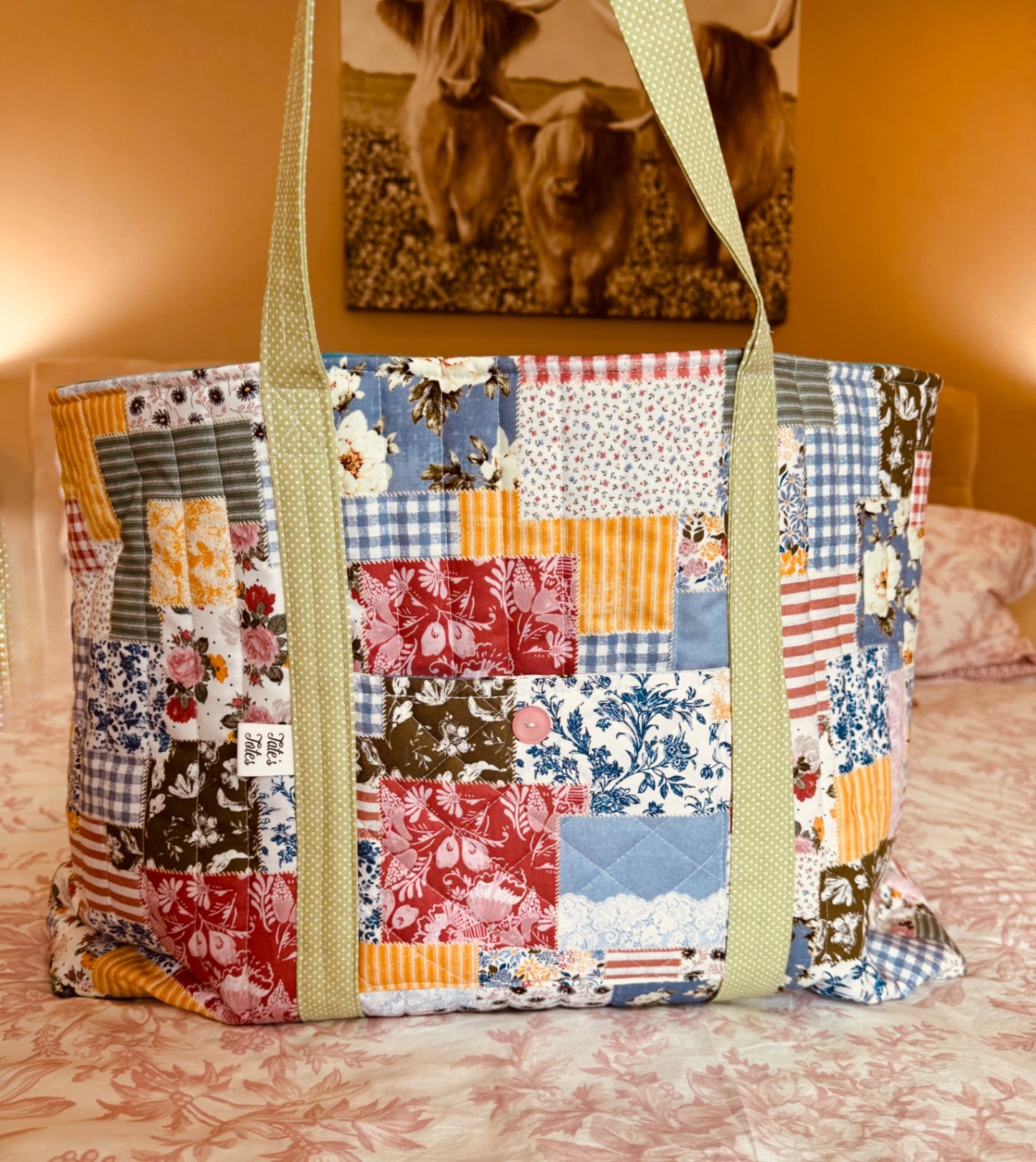 Quilted  Patchwork Tote 