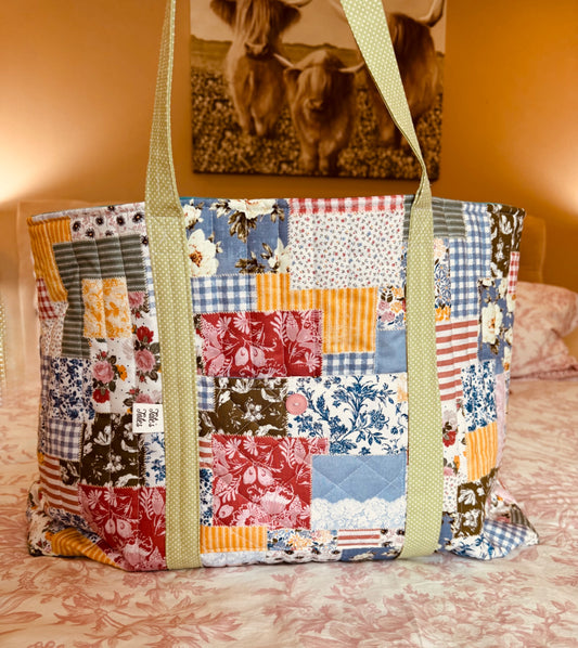Quilted  Patchwork Tote 