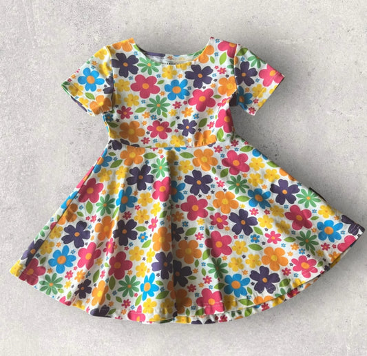 Kinship Lou Lou Blooms Short Sleeve Dress (Baby/Kid Size: 5-6Y)