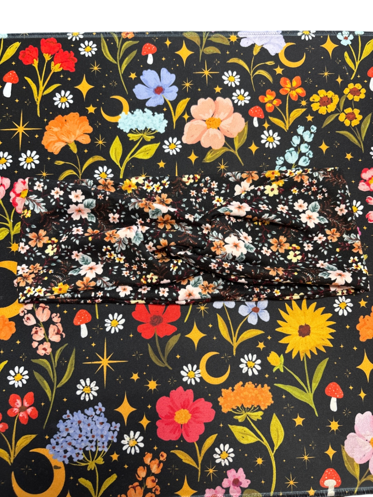 Headband Multicolor (Black background with floral print)
