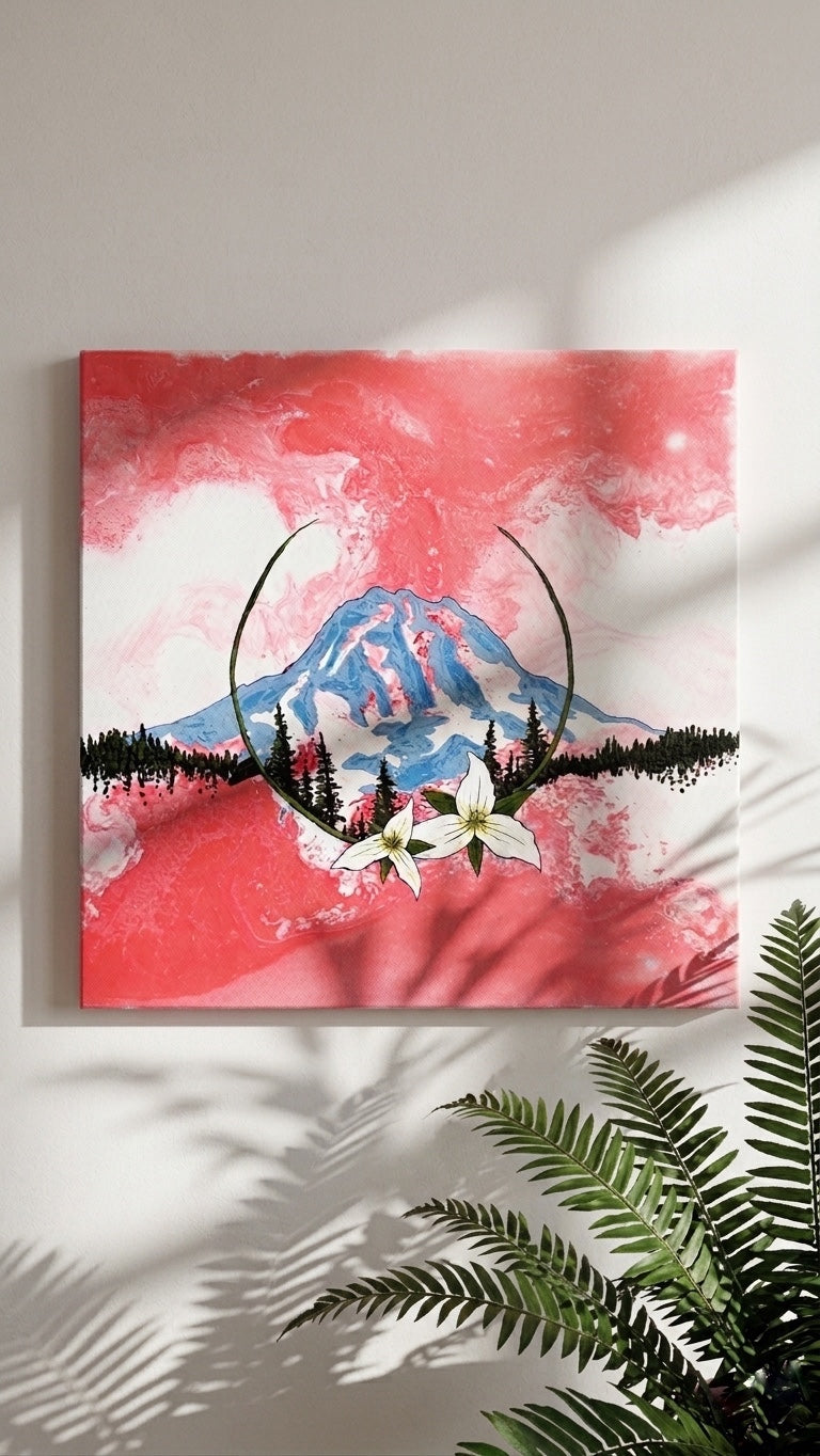 Trillium Joy, original acrylic on canvas 24 x 24 inches